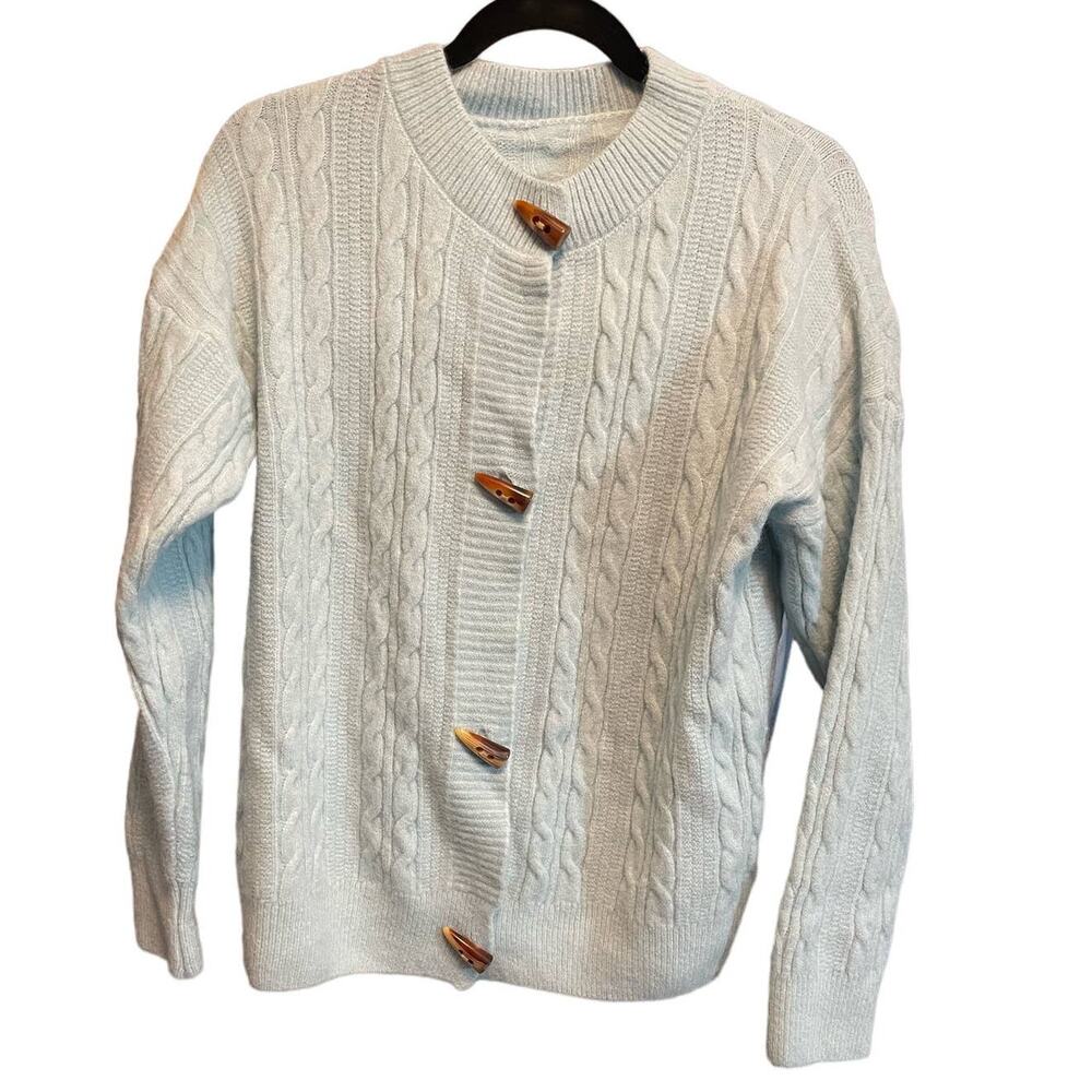 Halara Round Neck Button Front Plain Cardigan - One Size